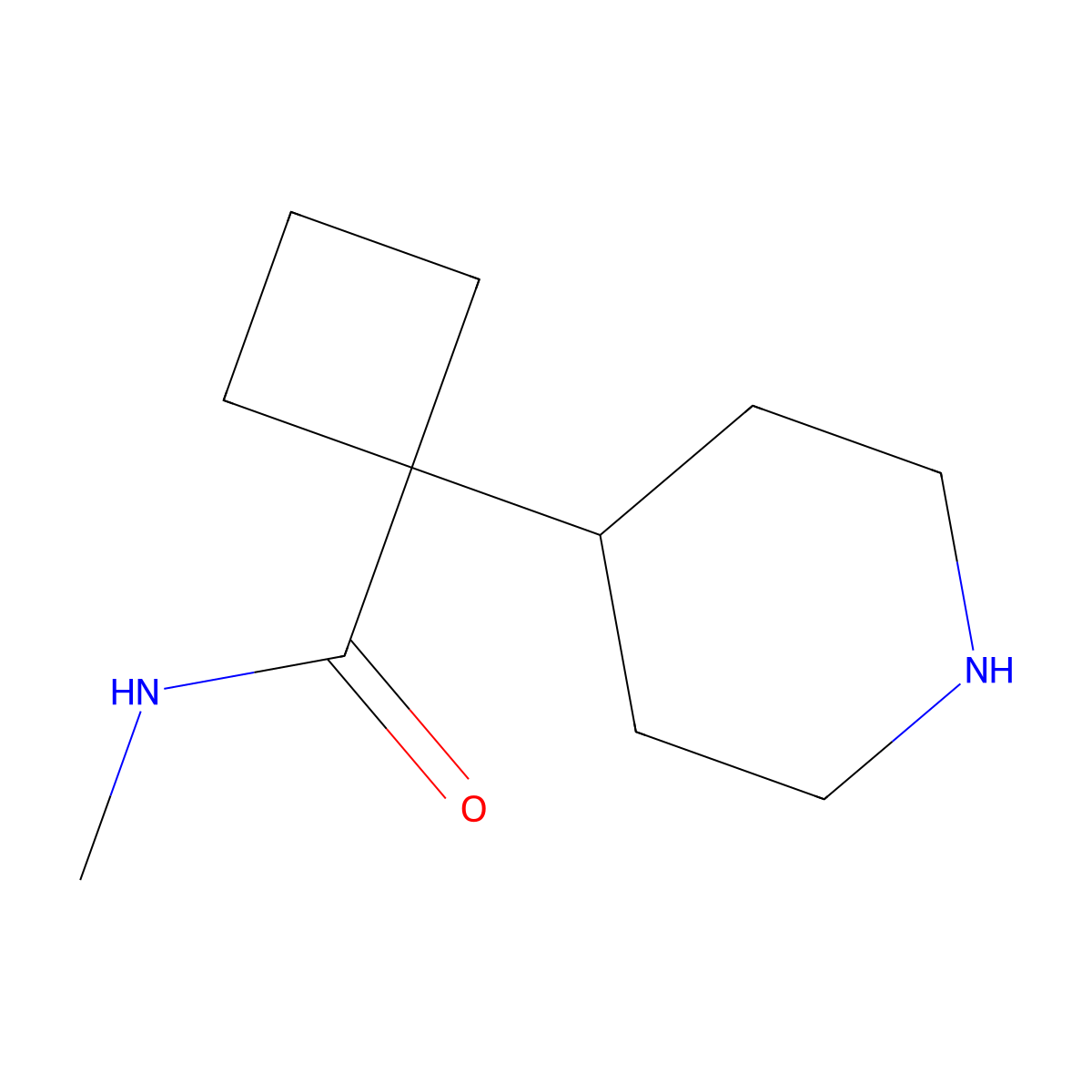 N-methyl-1-(piperidin-4-yl)cyclobutane-1-carboxamide molecular structure, CAS 2703773-03-7