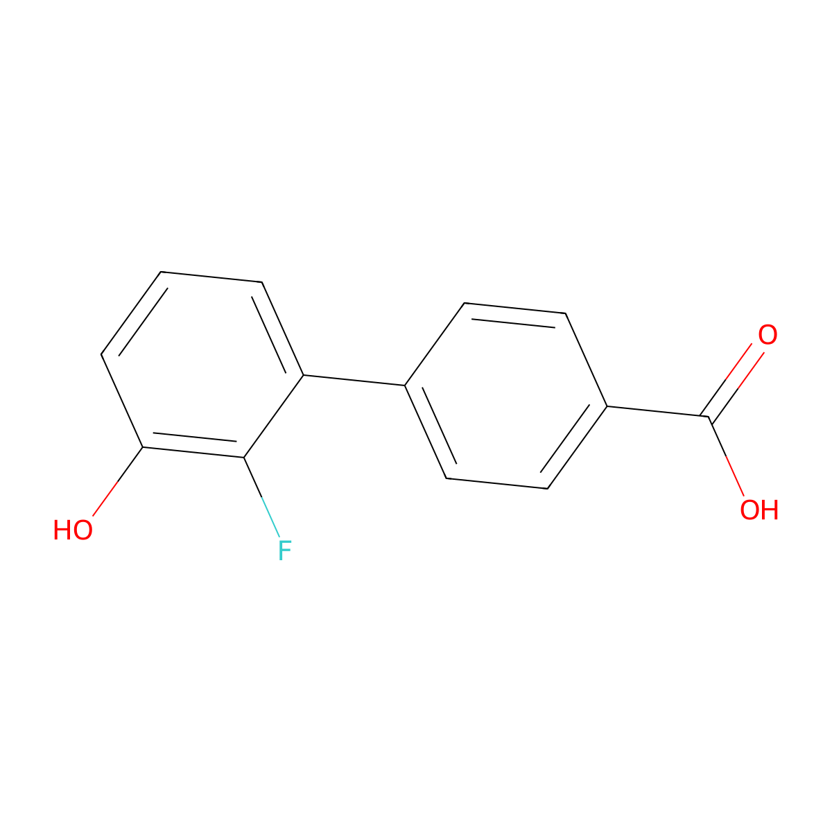 2'-Fluoro-3'-hydroxy-[1,1'-biphenyl]-4-carboxylic acid molecular structure, CAS 2703773-09-3