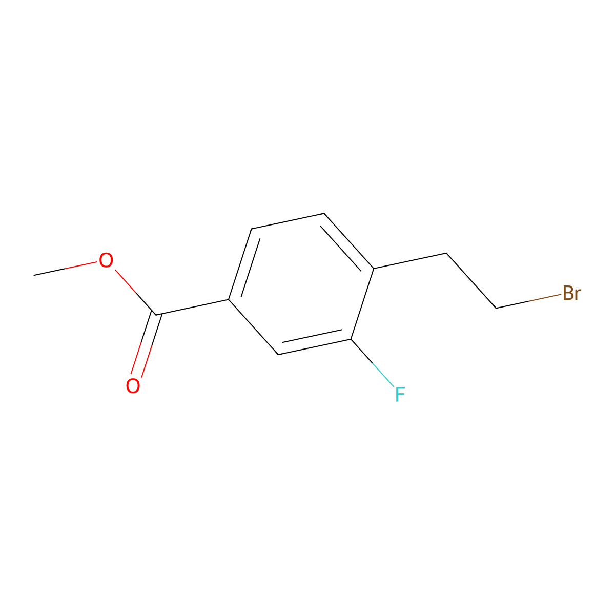 Methyl 4-(2-bromoethyl)-3-fluorobenzoate molecular structure, CAS 2703773-42-4