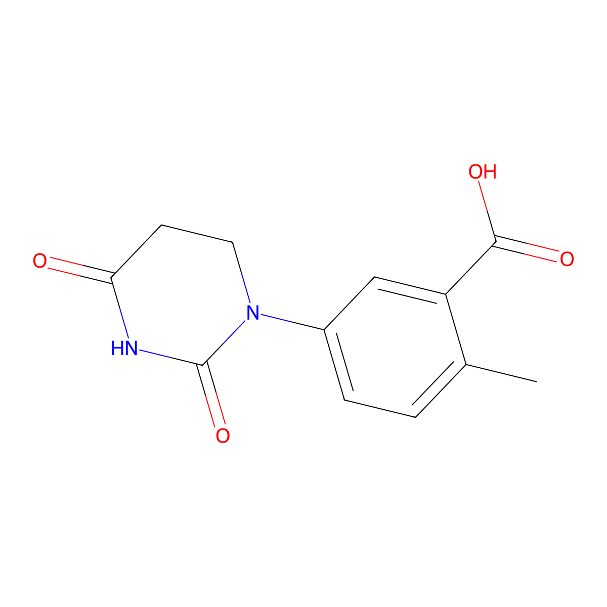 5-(2,4-Dioxo-1,3-diazinan-1-yl)-2-methylbenzoic acid molecular structure, CAS 2703773-52-6