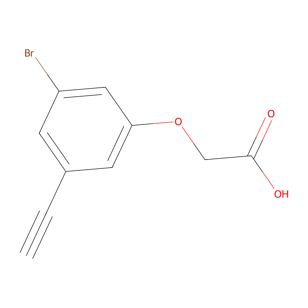 2-(3-Bromo-5-ethynylphenoxy)acetic acid molecular structure, CAS 2703773-63-9