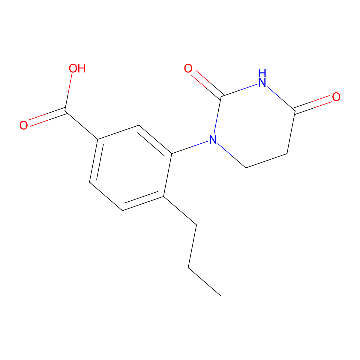 3-(2,4-Dioxo-1,3-diazinan-1-yl)-4-propylbenzoic acid molecular structure, CAS 2703773-66-2