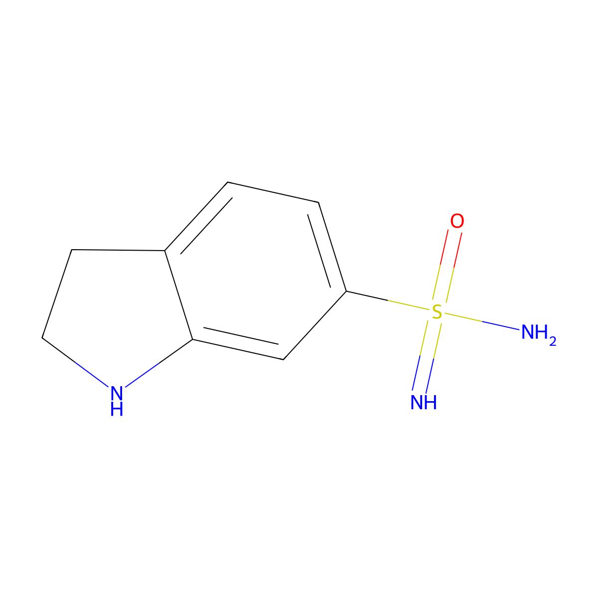 2,3-dihydro-1H-indole-6-sulfonoimidamide molecular structure, CAS 2703773-89-9