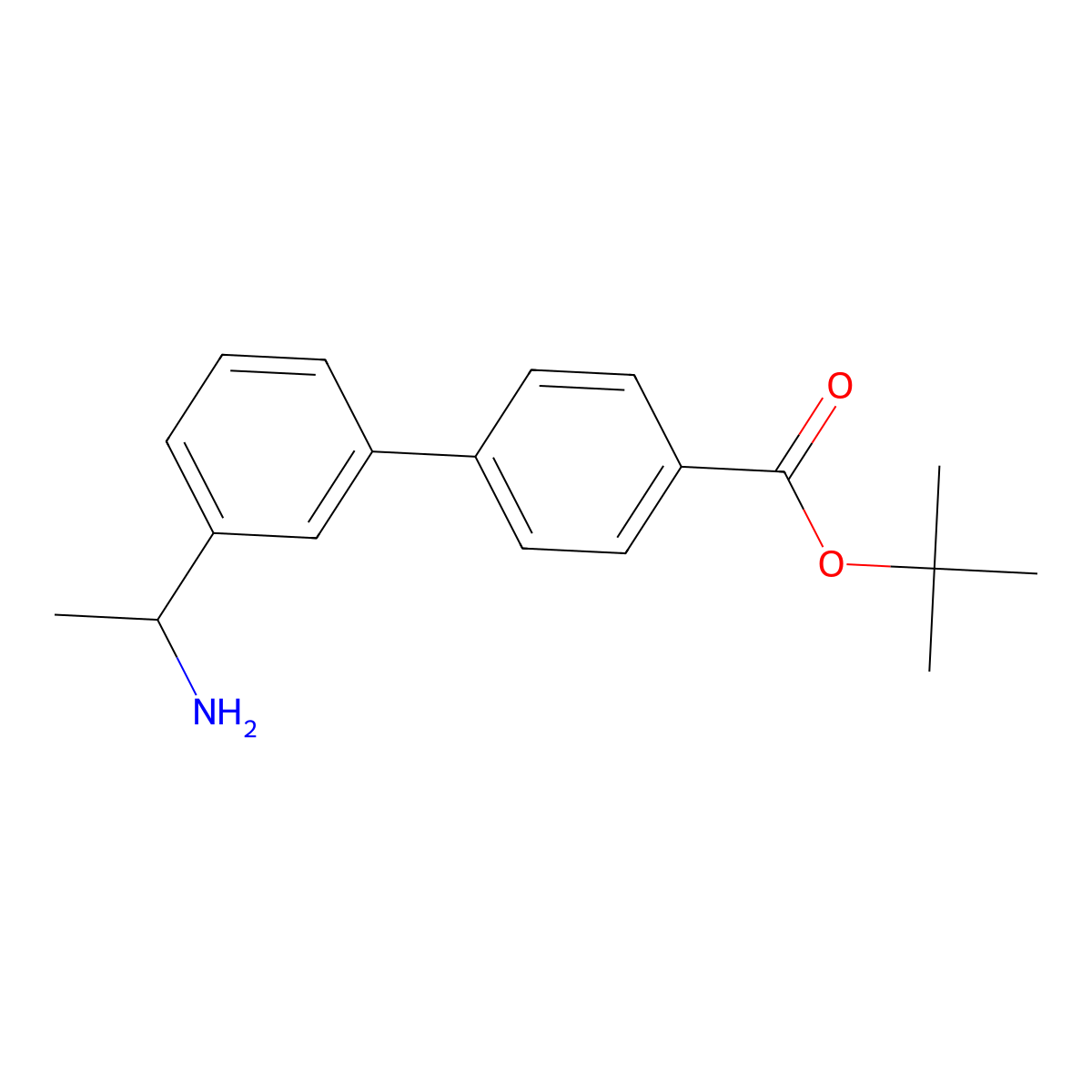 Tert-butyl 3'-(1-aminoethyl)-[1,1'-biphenyl]-4-carboxylate molecular structure, CAS 2703773-98-0