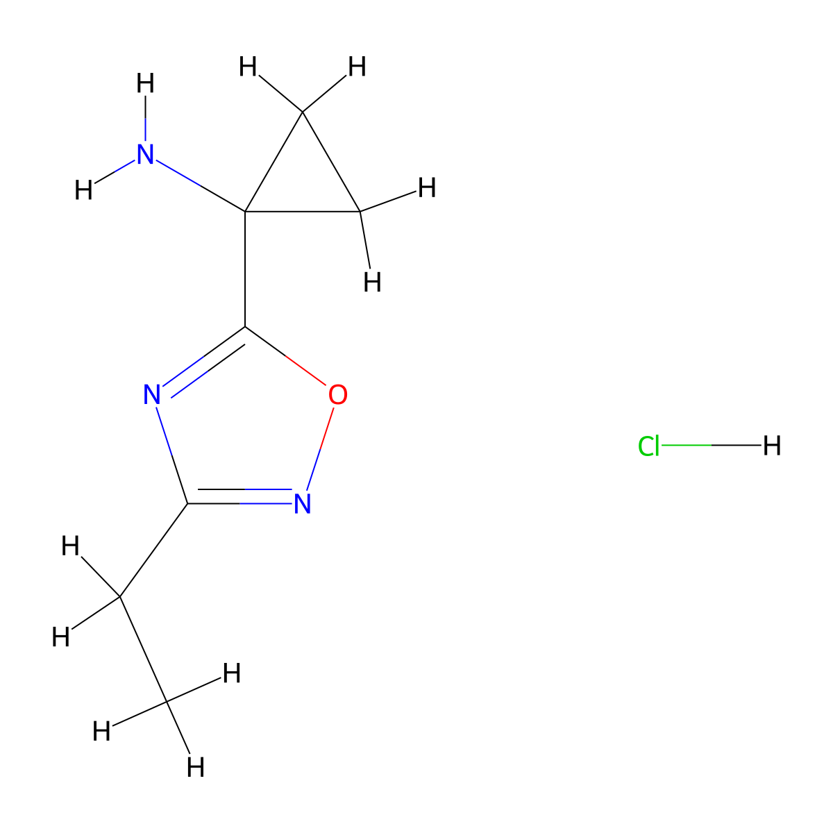 1-(3-Ethyl-1,2,4-oxadiazol-5-yl)cyclopropan-1-amine hydrochloride molecular structure, CAS 2703774-15-4