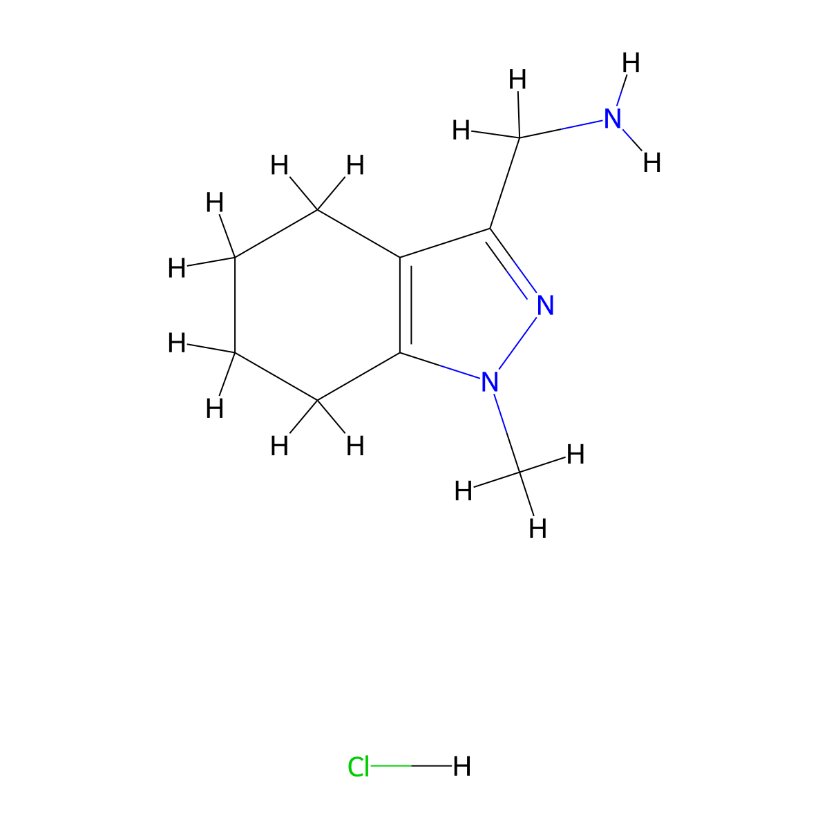 1-(1-methyl-4,5,6,7-tetrahydro-1H-indazol-3-yl)methanamine hydrochloride molecular structure, CAS 2703774-17-6