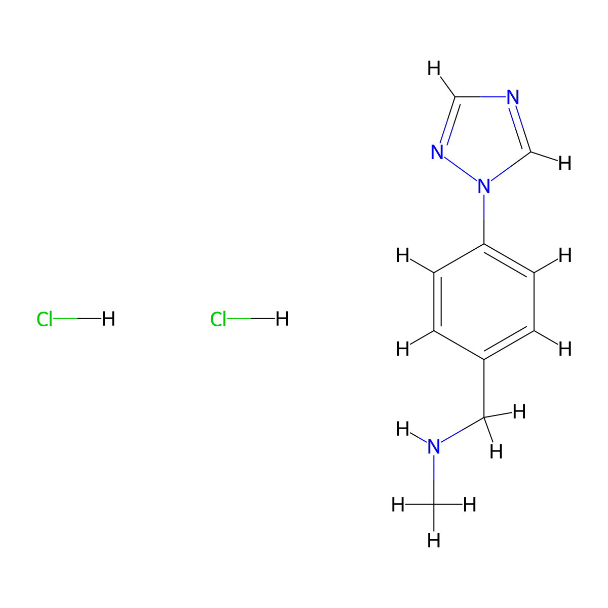methyl({[4-(1H-1,2,4-triazol-1-yl)phenyl]methyl})amine dihydrochloride molecular structure, CAS 2703774-19-8