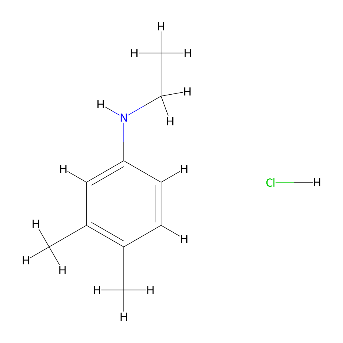 N-ethyl-3,4-dimethylaniline hydrochloride molecular structure, CAS 2703774-28-9