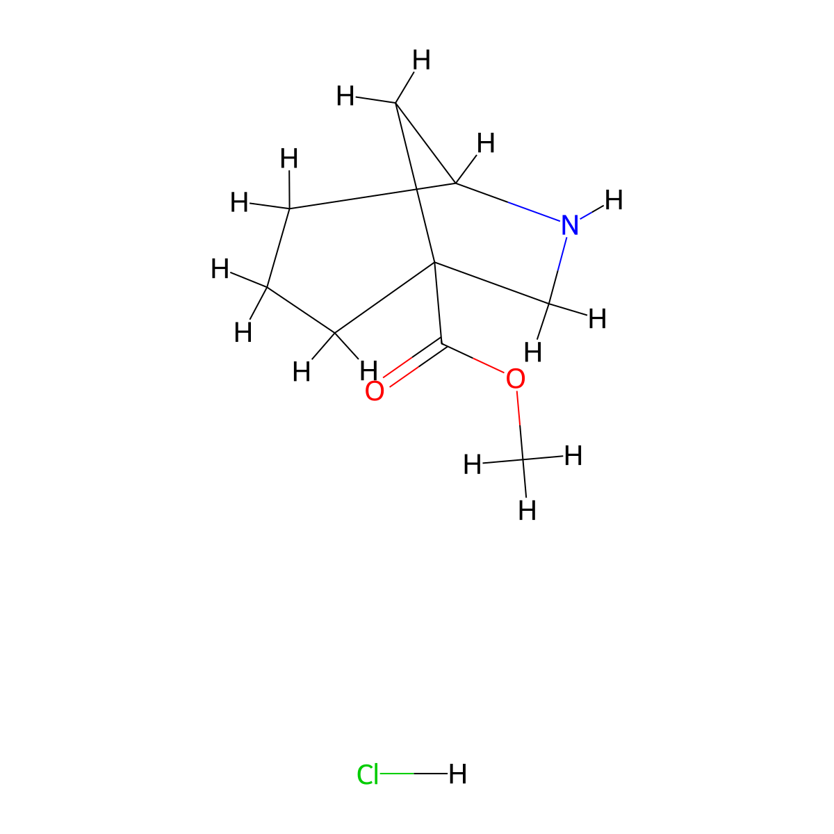 Methyl 6-azabicyclo[3.2.1]octane-1-carboxylate hydrochloride molecular structure, CAS 2703774-31-4
