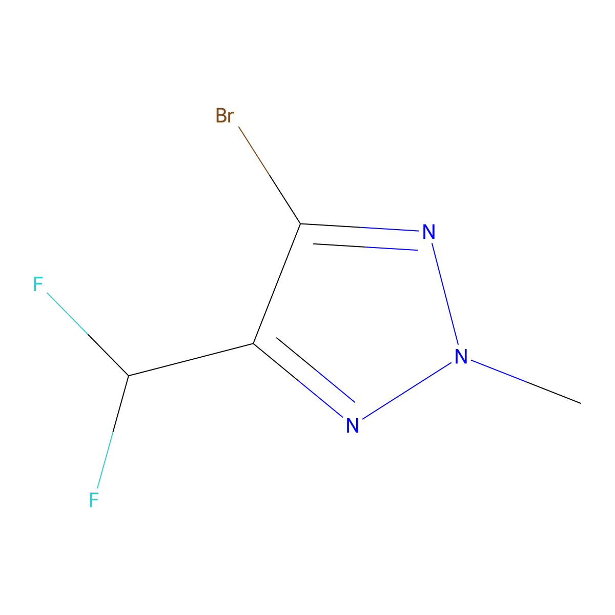 4-bromo-5-(difluoromethyl)-2-methyl-2H-1,2,3-triazole molecular structure, CAS 2703774-40-5