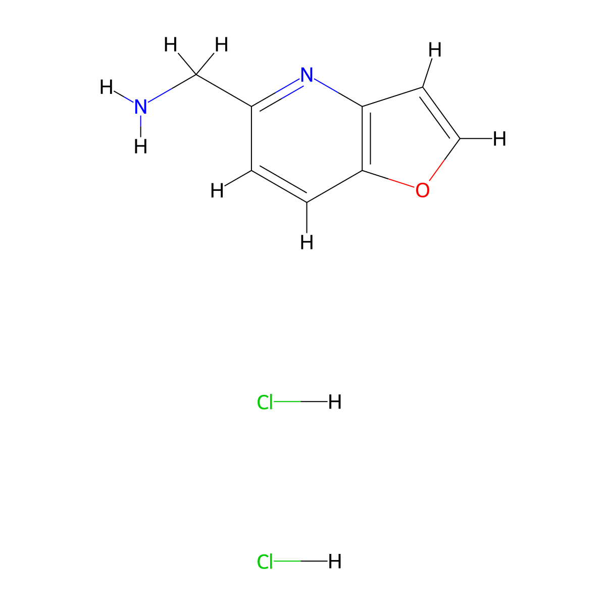 1-(Furo(3,2-b)pyridin-5-yl)methanamine dihydrochloride molecular structure, CAS 2703774-44-9