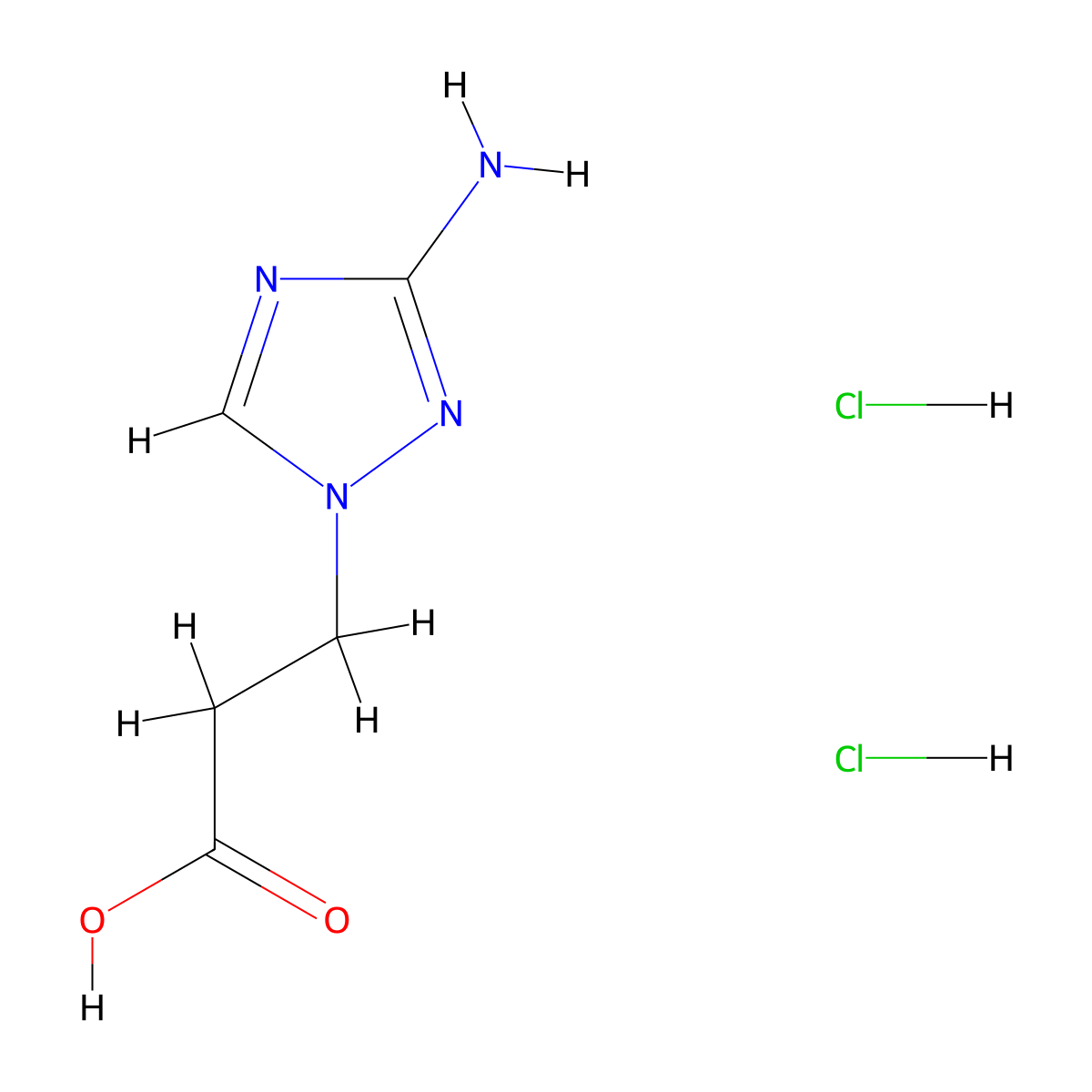 3-(3-amino-1H-1,2,4-triazol-1-yl)propanoic acid dihydrochloride molecular structure, CAS 2703774-58-5