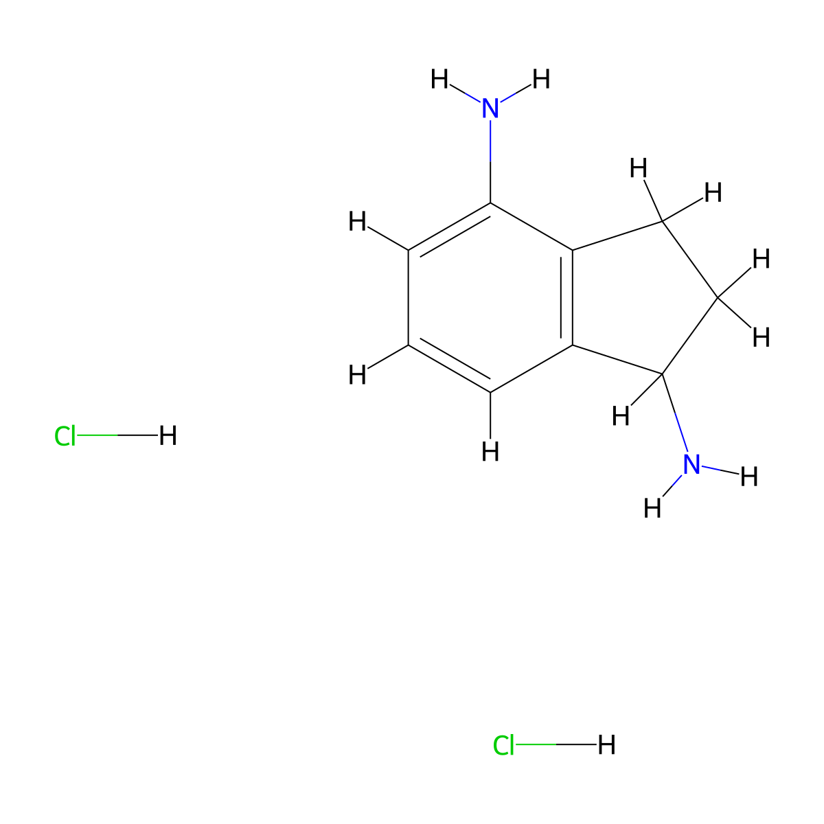 2,3-dihydro-1H-indene-1,4-diamine dihydrochloride molecular structure, CAS 2703774-59-6