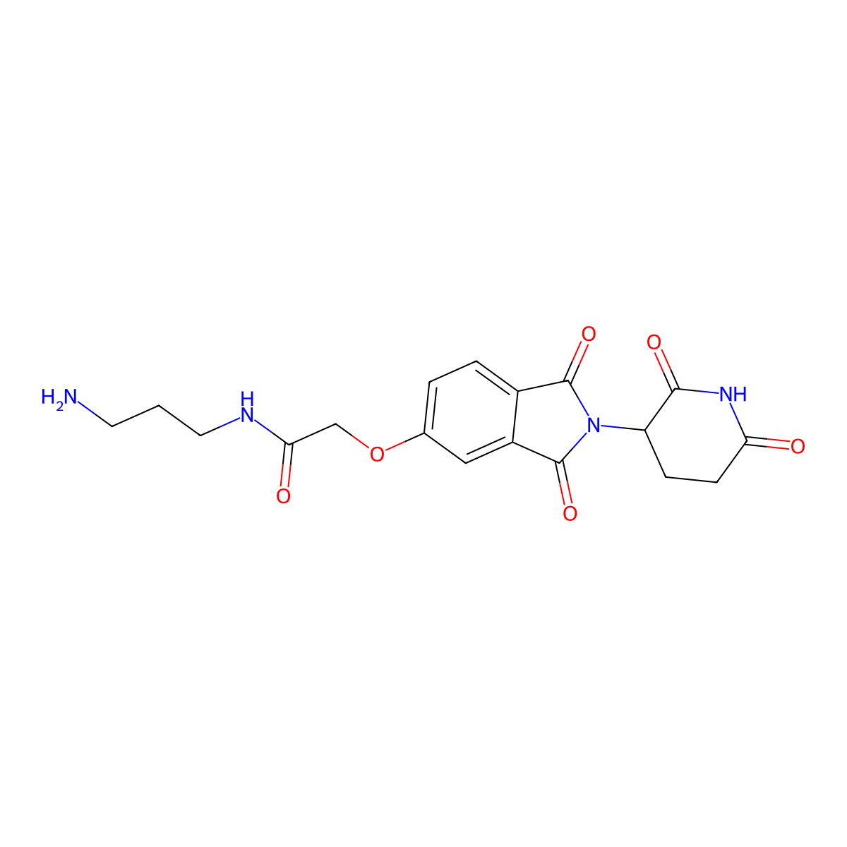 N-(3-aminopropyl)-2-[2-(2,6-dioxo-3-piperidyl)-1,3-dioxo-isoindolin-5-yl]oxy-acetamide molecular structure, CAS 2703774-64-3