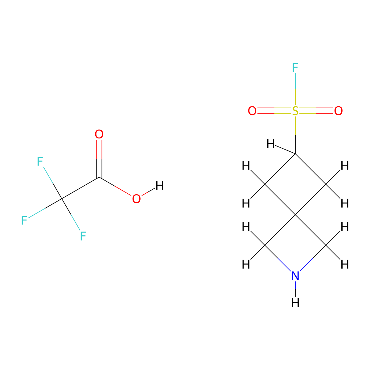 2-Azaspiro(3.3)heptane-6-sulfonyl fluoride; trifluoroacetic acid molecular structure, CAS 2703774-78-9