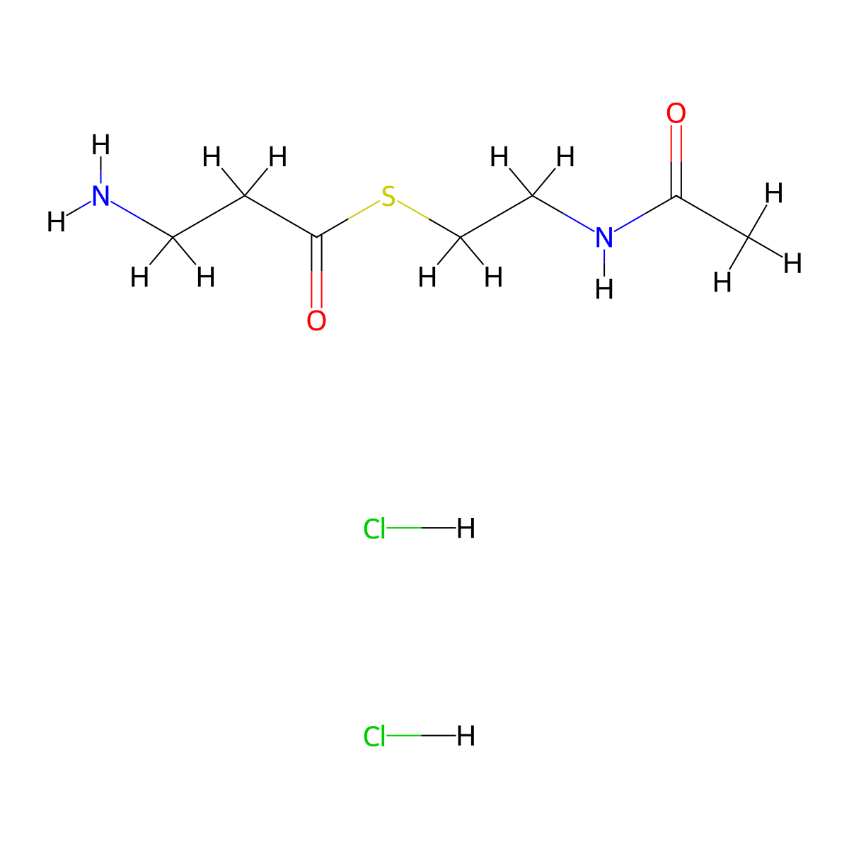 N-{2-[(3-aminopropanoyl)sulfanyl]ethyl}acetamide dihydrochloride molecular structure, CAS 2703774-83-6