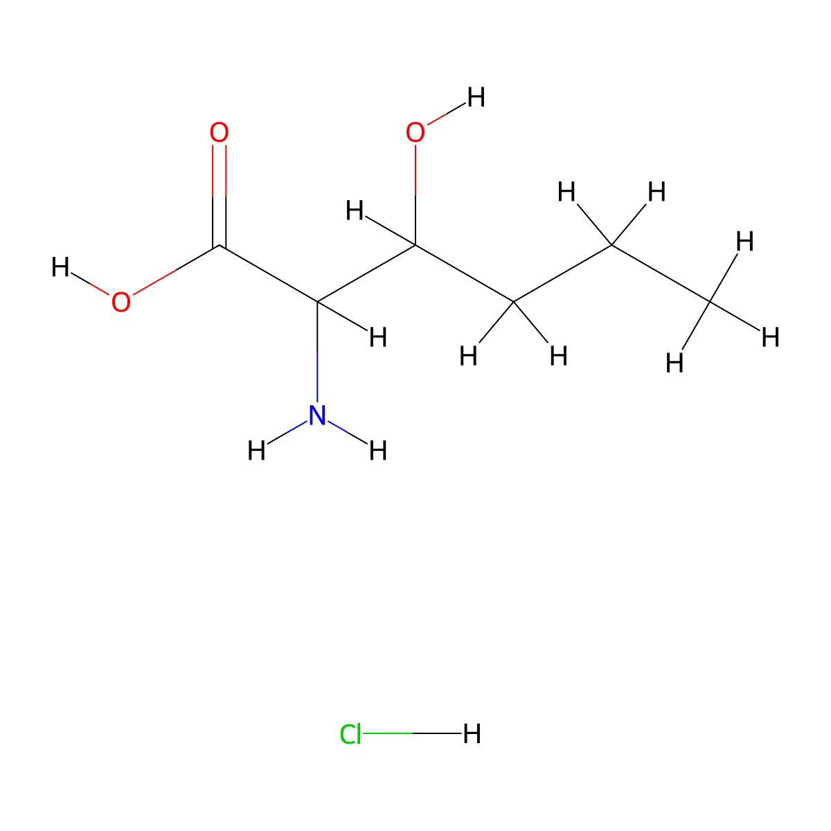 2-Amino-3-hydroxyhexanoic acid hydrochloride molecular structure, CAS 2703774-87-0