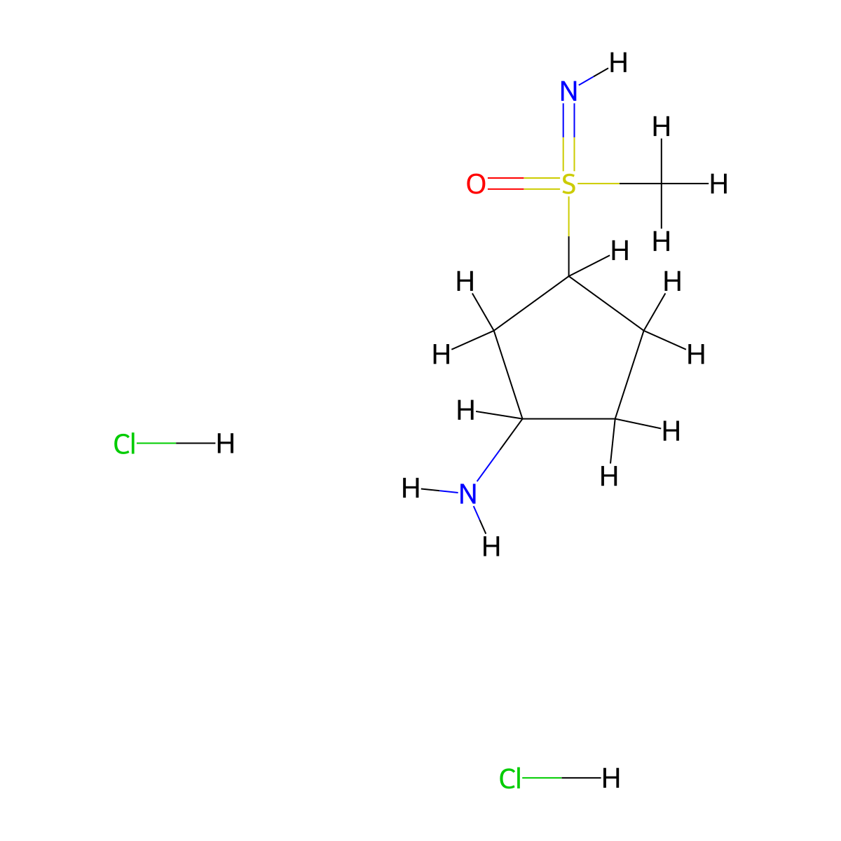 (3-Aminocyclopentyl)(imino)methyl-lambda6-sulfanone dihydrochloride molecular structure, CAS 2703774-88-1