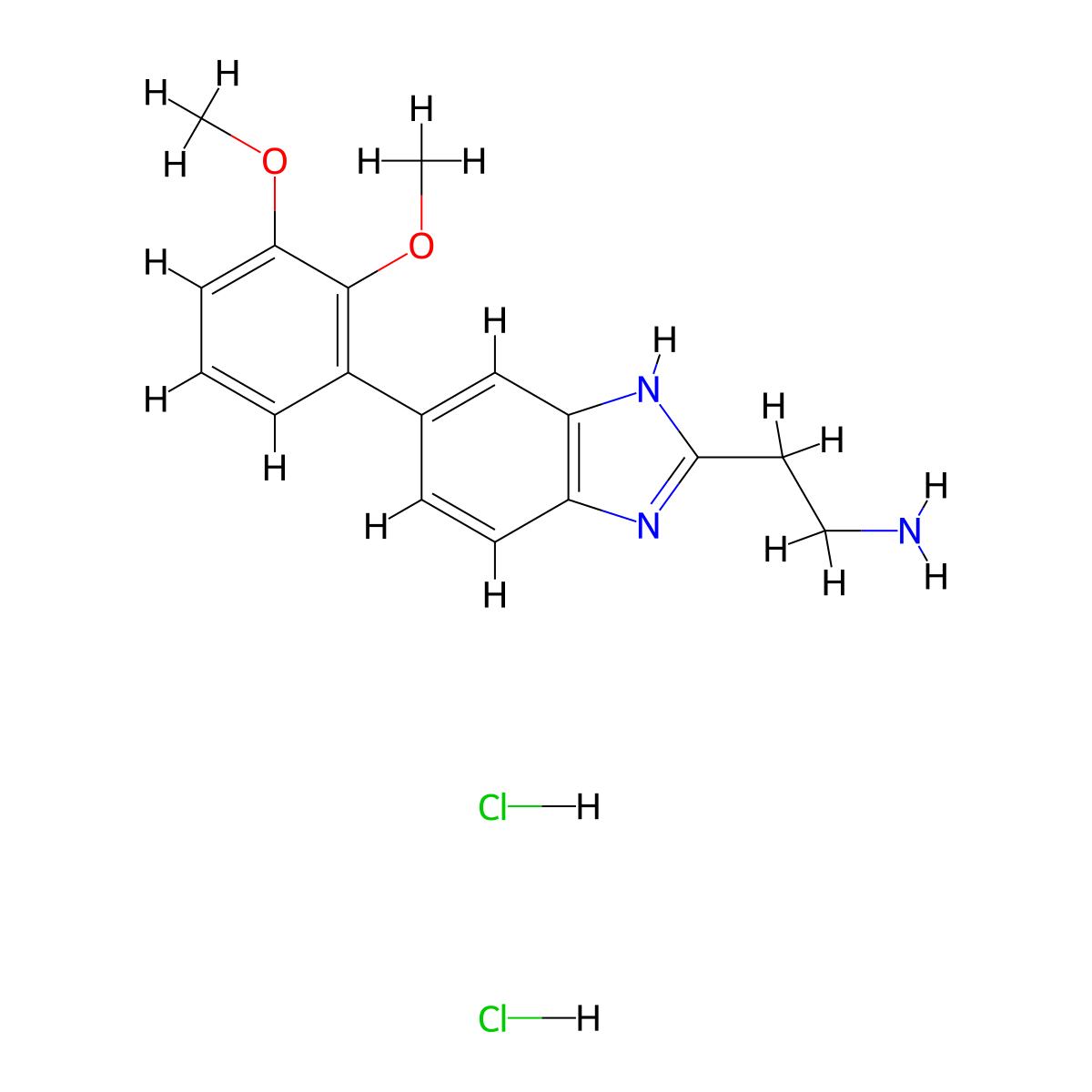 2-(5-(2,3-dimethoxyphenyl)-1H-1,3-benzodiazol-2-yl)ethan-1-amine dihydrochloride molecular structure, CAS 2703774-92-7