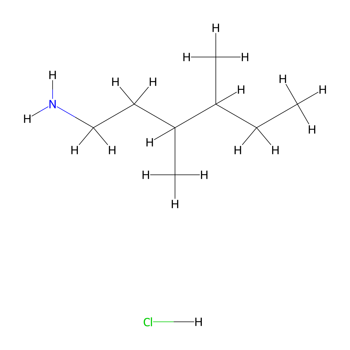 3,4-Dimethylhexan-1-amine hydrochloride molecular structure, CAS 2703774-93-8