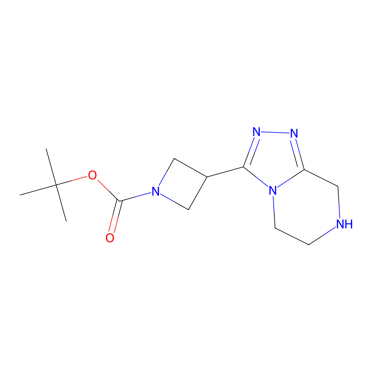 tert-butyl 3-{5H,6H,7H,8H-[1,2,4]triazolo[4,3-a]pyrazin-3-yl}azetidine-1-carboxylate molecular structure, CAS 2703774-96-1