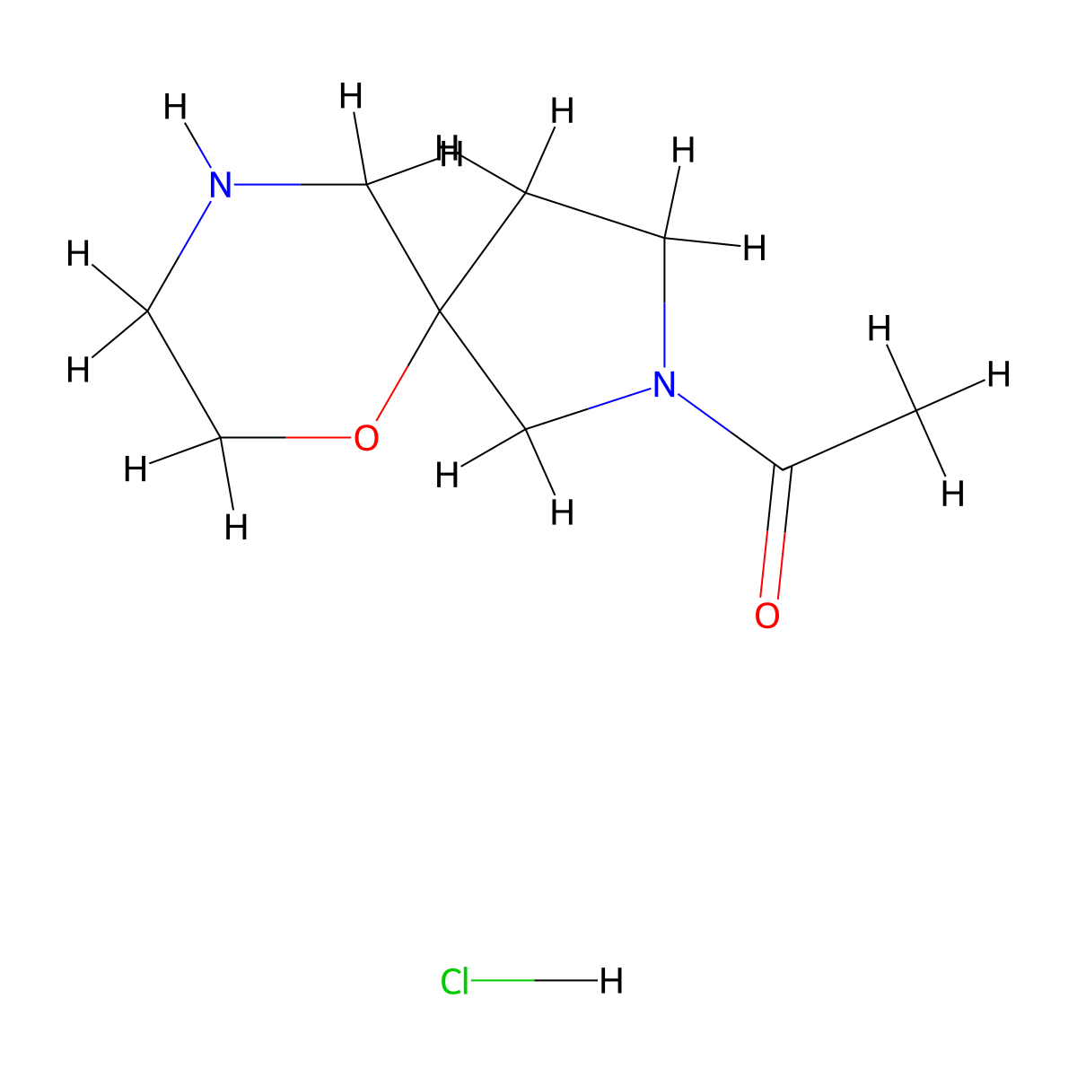 1-(6-Oxa-2,9-diazaspiro(4.5)decan-2-yl)ethan-1-one hydrochloride molecular structure, CAS 2703774-97-2