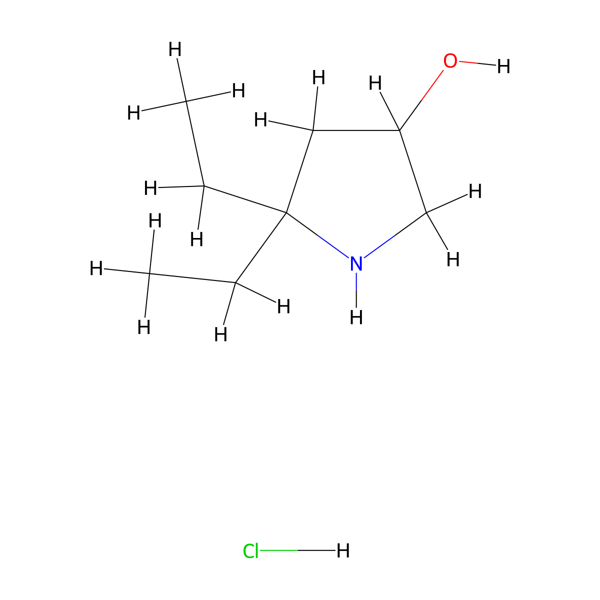 5,5-Diethylpyrrolidin-3-ol hydrochloride molecular structure, CAS 2703775-01-1