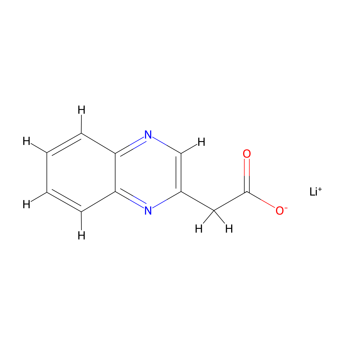 Lithium(1+) 2-(quinoxalin-2-yl)acetate molecular structure, CAS 2703775-05-5