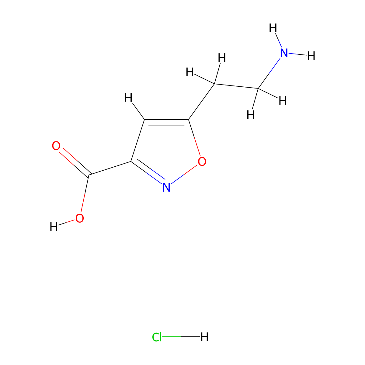 5-(2-Aminoethyl)-1,2-oxazole-3-carboxylic acid hydrochloride molecular structure, CAS 2703775-07-7