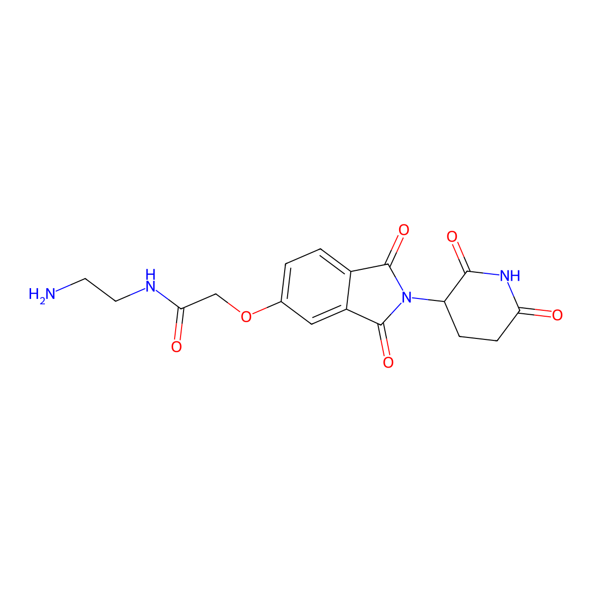 N-(2-aminoethyl)-2-[2-(2,6-dioxo-3-piperidyl)-1,3-dioxo-isoindolin-5-yl]oxy-acetamide molecular structure, CAS 2703775-08-8