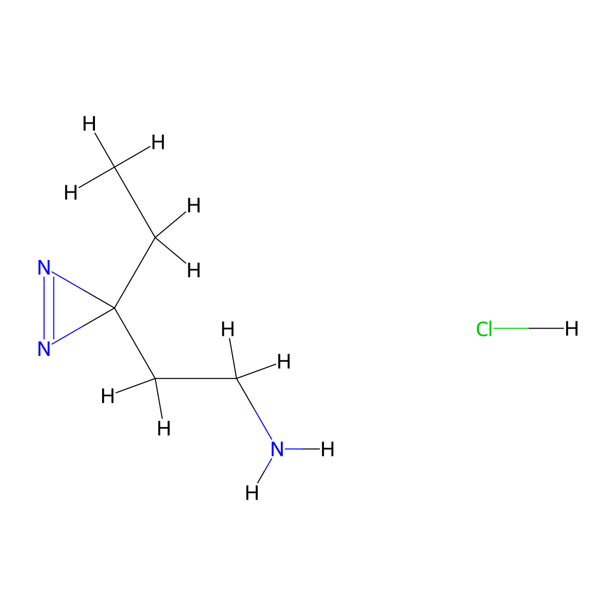 2-(3-ethyl-3H-diazirin-3-yl)ethan-1-amine hydrochloride molecular structure, CAS 2703775-10-2