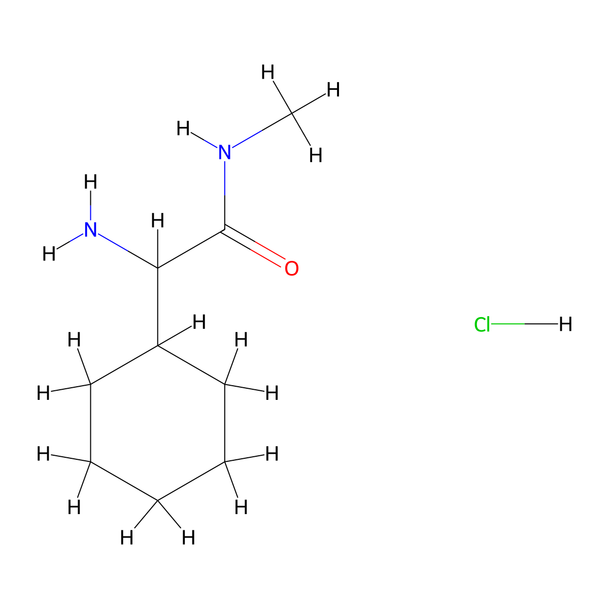 2-amino-2-cyclohexyl-N-methylacetamide hydrochloride molecular structure, CAS 2703775-14-6