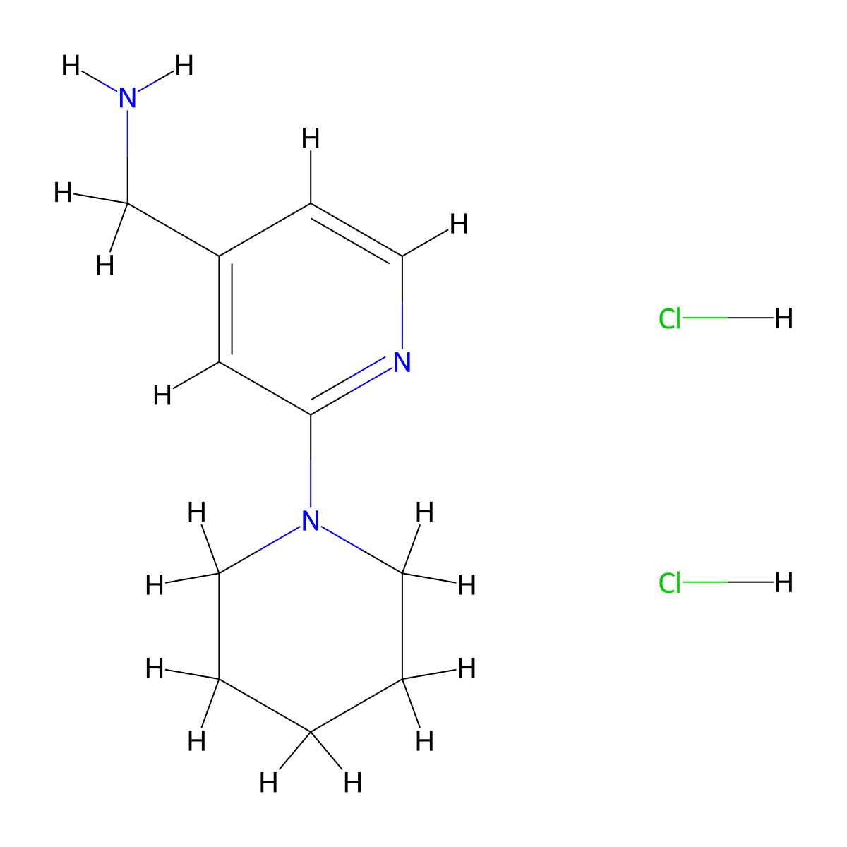 1-[2-(Piperidin-1-yl)pyridin-4-yl]methanamine dihydrochloride molecular structure, CAS 2703775-17-9