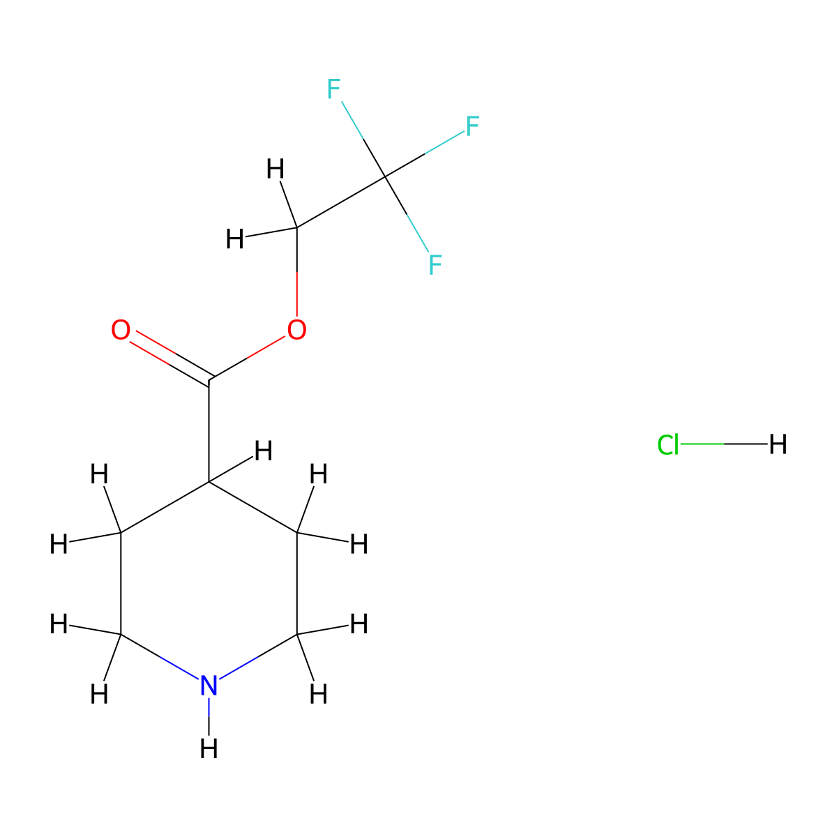 2,2,2-Trifluoroethyl piperidine-4-carboxylate hydrochloride molecular structure, CAS 2703775-19-1