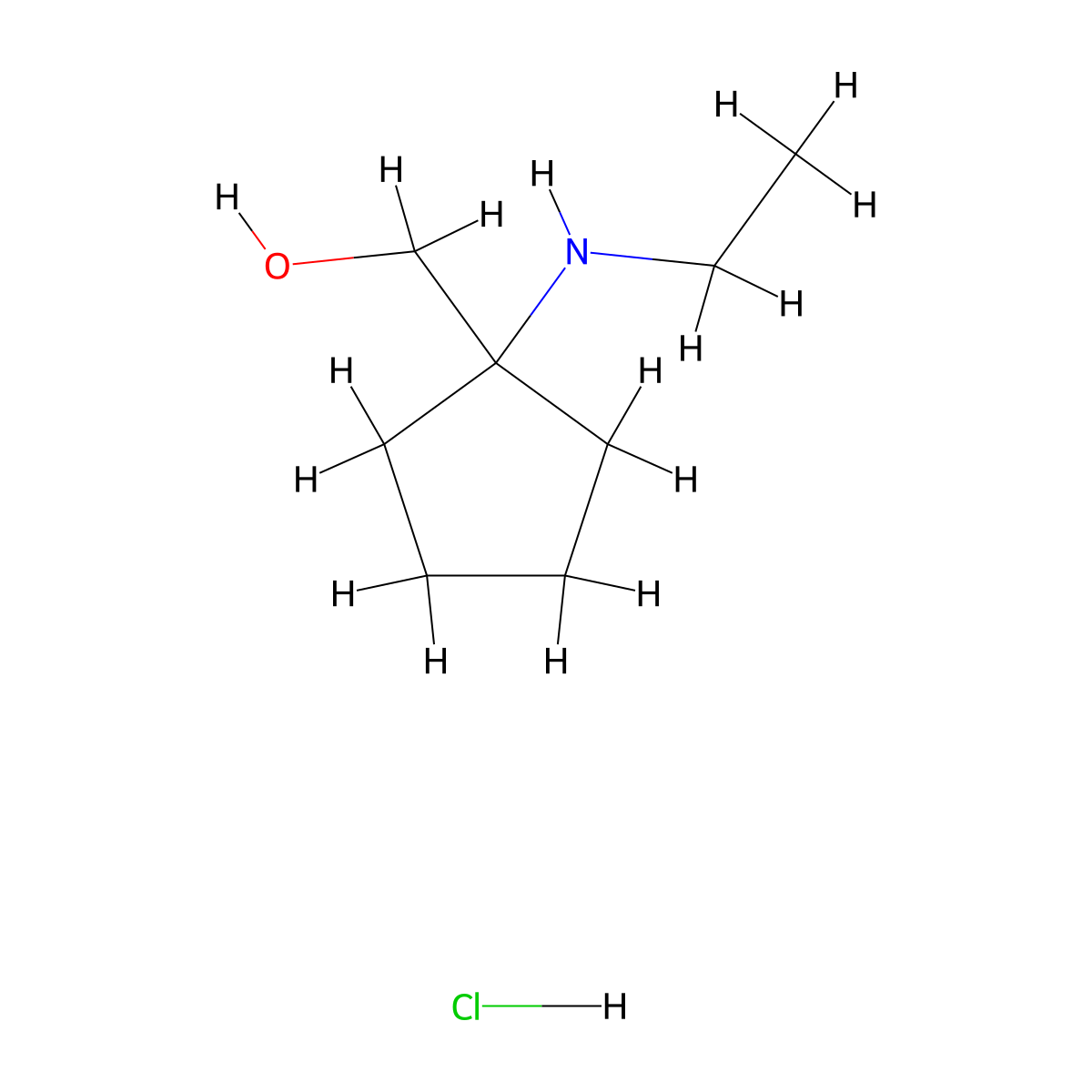 [1-(Ethylamino)cyclopentyl]methanol hydrochloride molecular structure, CAS 2703775-23-7
