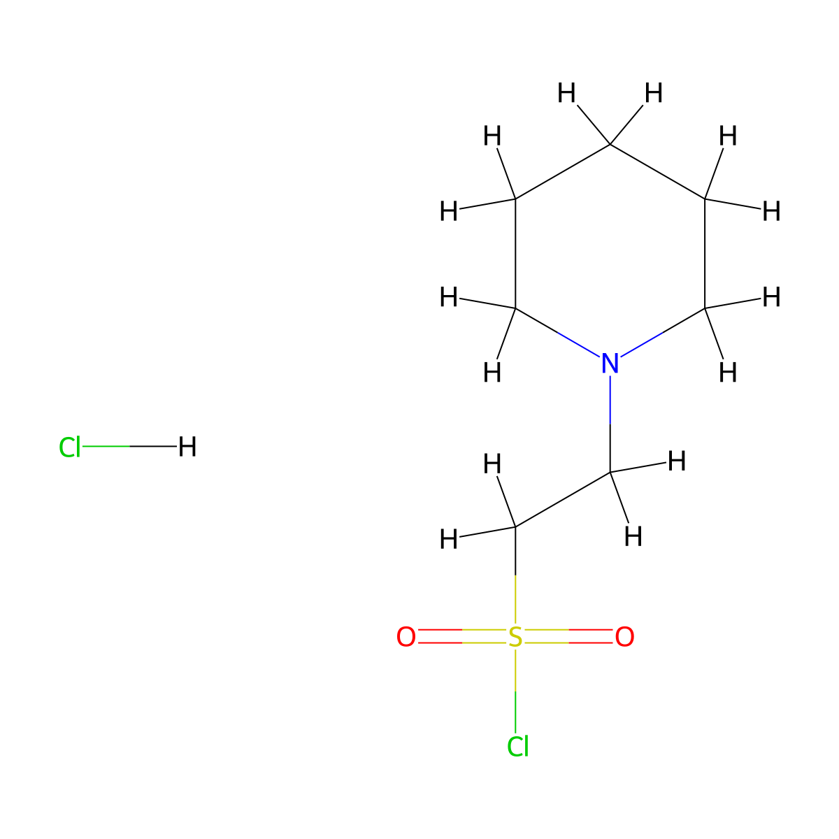 2-(Piperidin-1-yl)ethane-1-sulfonyl chloride hydrochloride molecular structure, CAS 2703778-59-8