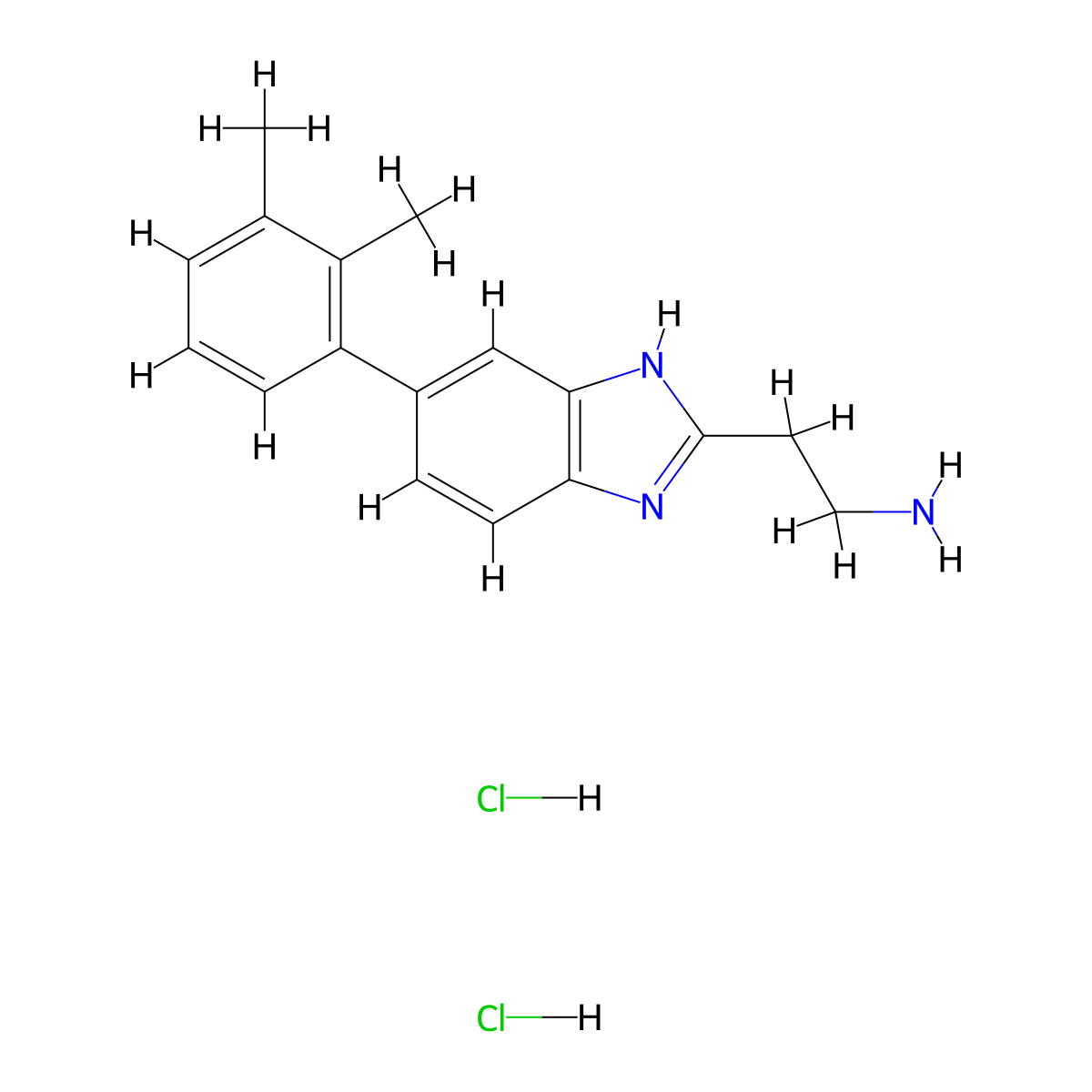 2-(5-(2,3-dimethylphenyl)-1H-1,3-benzodiazol-2-yl)ethan-1-amine dihydrochloride molecular structure, CAS 2703778-63-4