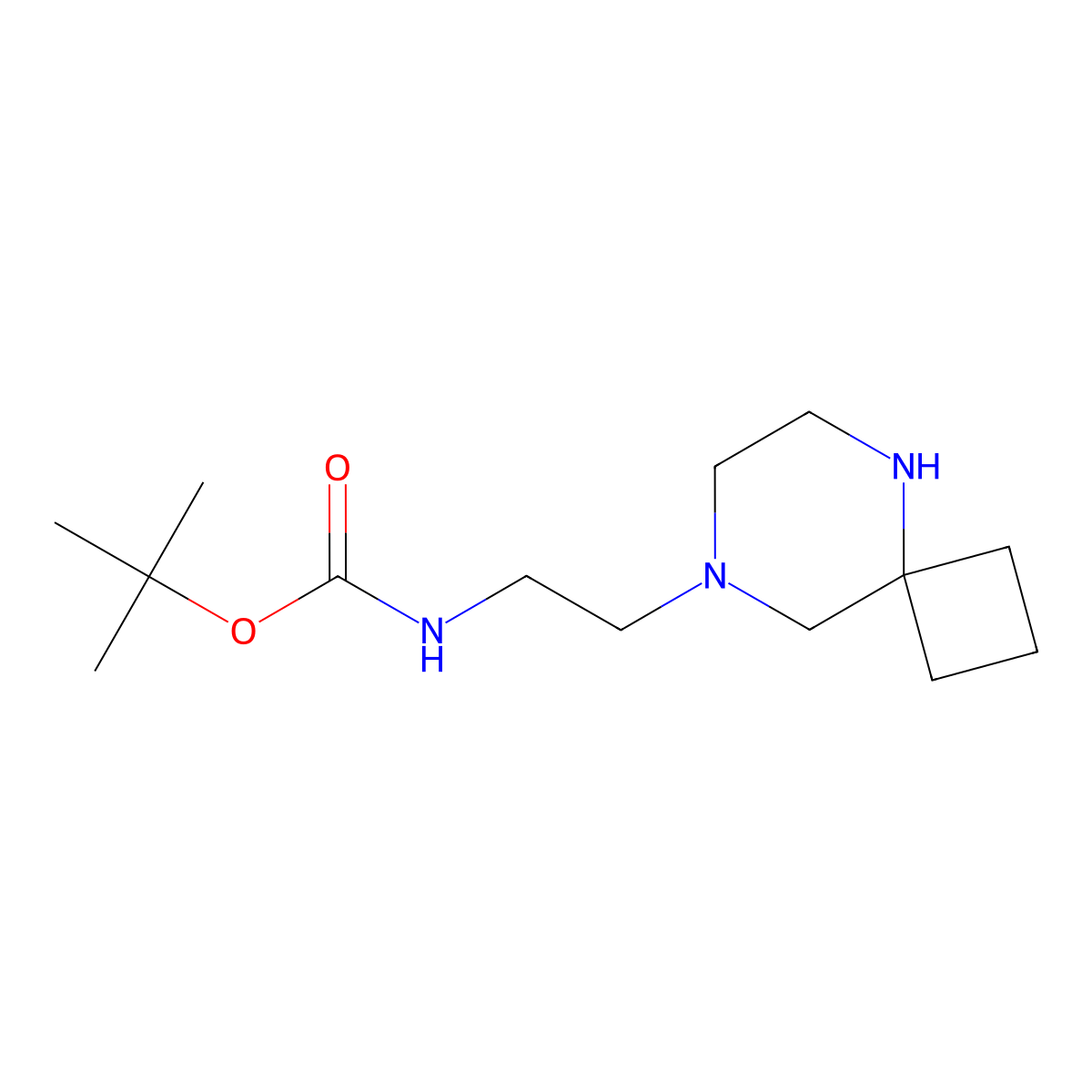 tert-butyl N-(2-{5,8-diazaspiro[3.5]nonan-8-yl}ethyl)carbamate molecular structure, CAS 2703778-69-0