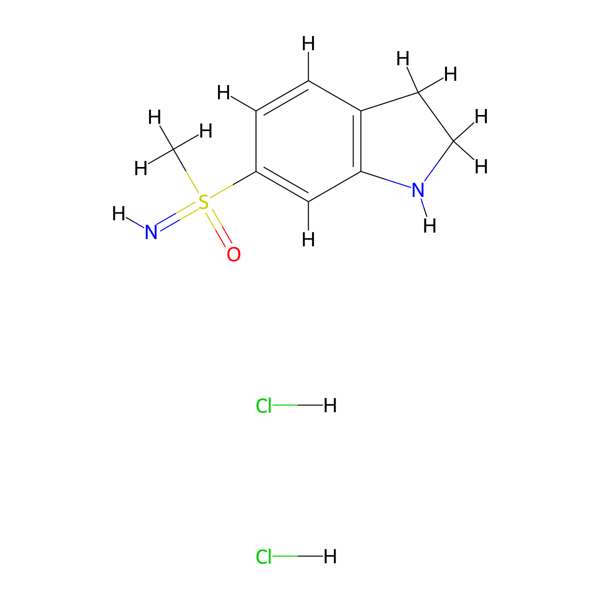 (2,3-dihydro-1H-indol-6-yl)(imino)methyl-lambda6-sulfanone dihydrochloride molecular structure, CAS 2703778-75-8