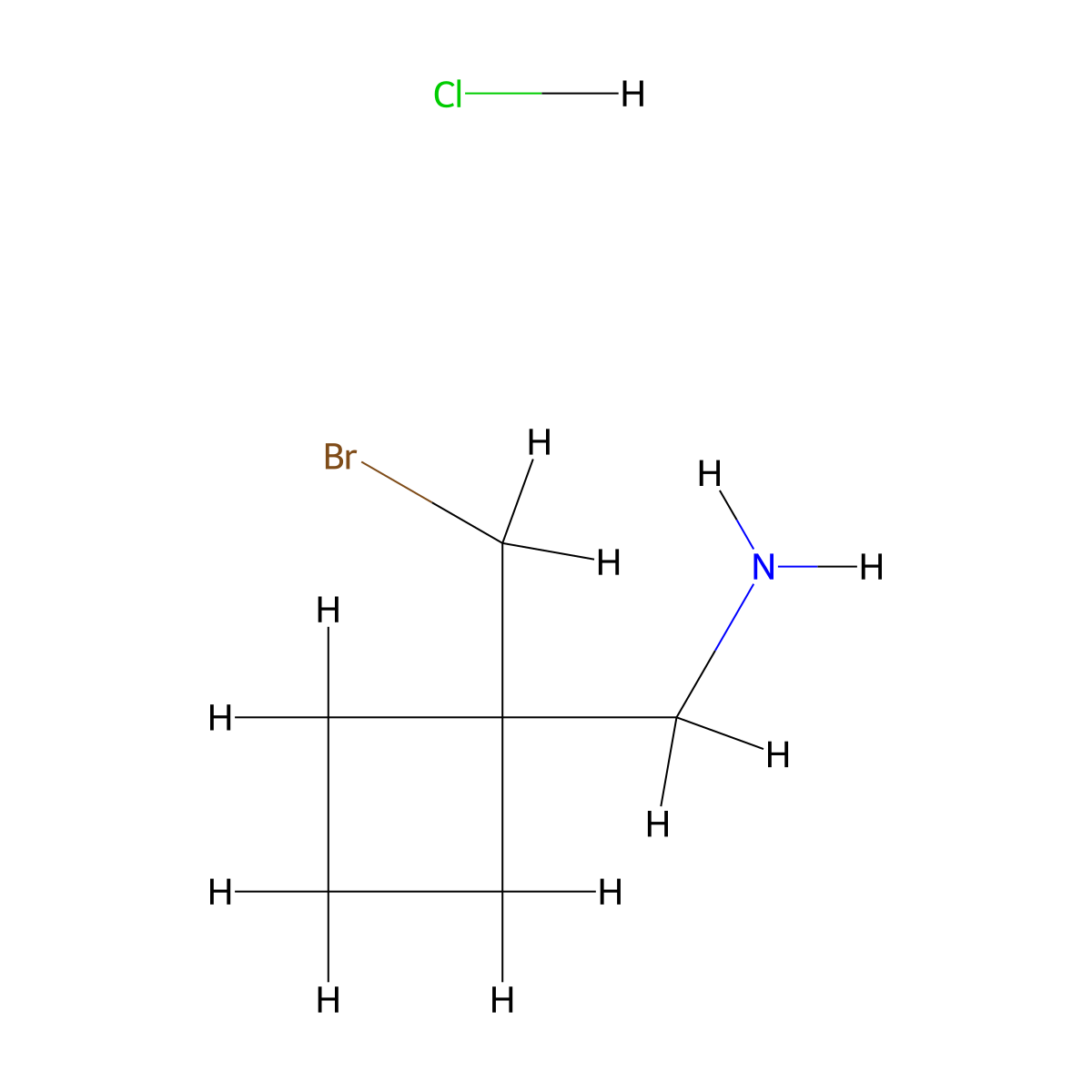 1-[1-(Bromomethyl)cyclobutyl]methanamine hydrochloride molecular structure, CAS 2703778-77-0