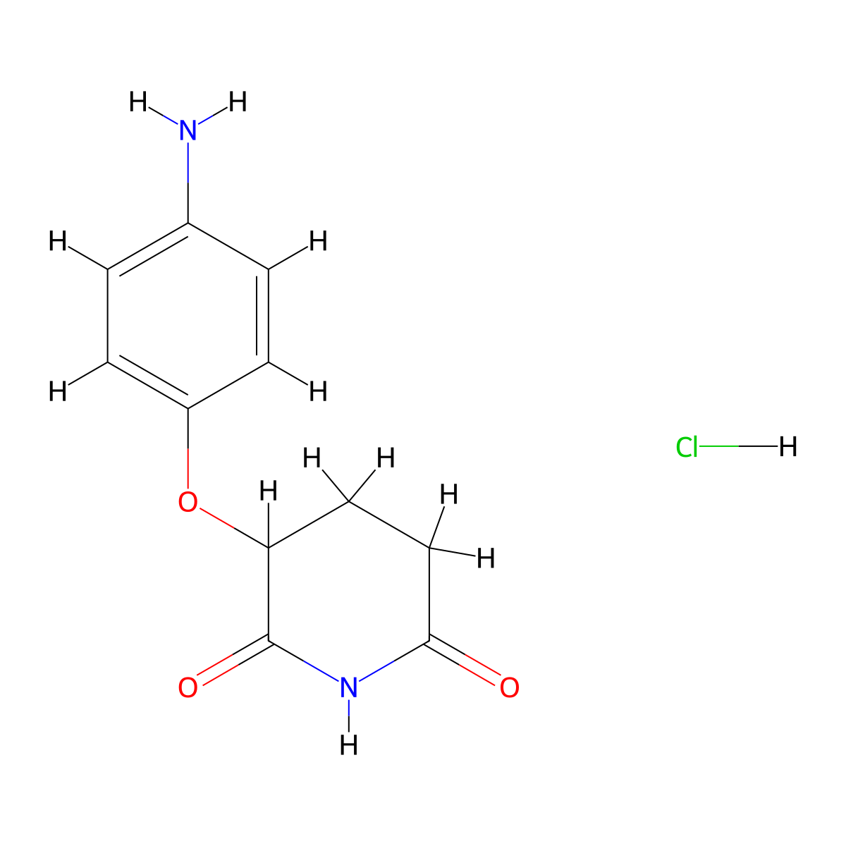 3-(4-Aminophenoxy)piperidine-2,6-dione hydrochloride molecular structure, CAS 2703778-84-9