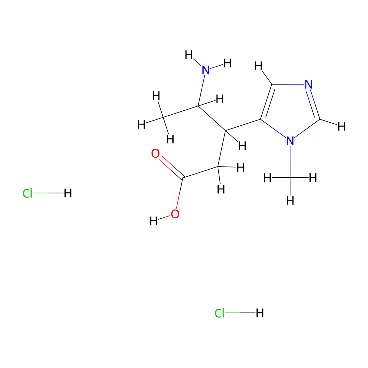 4-amino-3-(1-methyl-1H-imidazol-5-yl)pentanoic acid dihydrochloride molecular structure, CAS 2703778-85-0