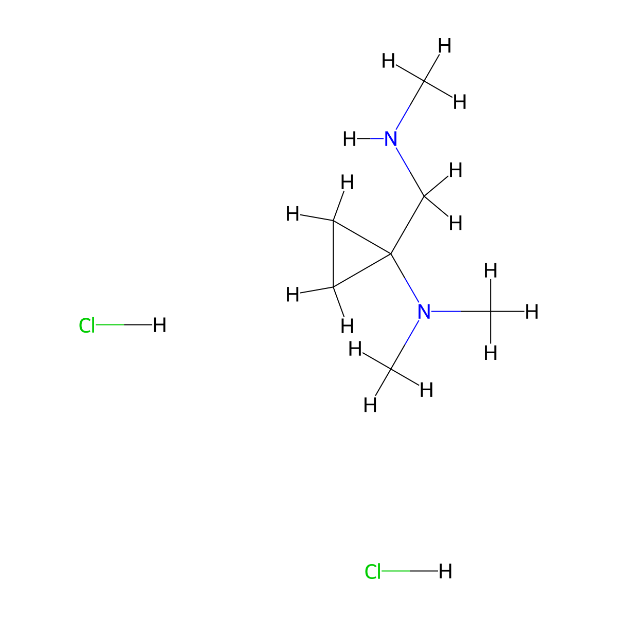 N,N-dimethyl-1-((methylamino)methyl)cyclopropan-1-amine dihydrochloride molecular structure, CAS 2703778-89-4