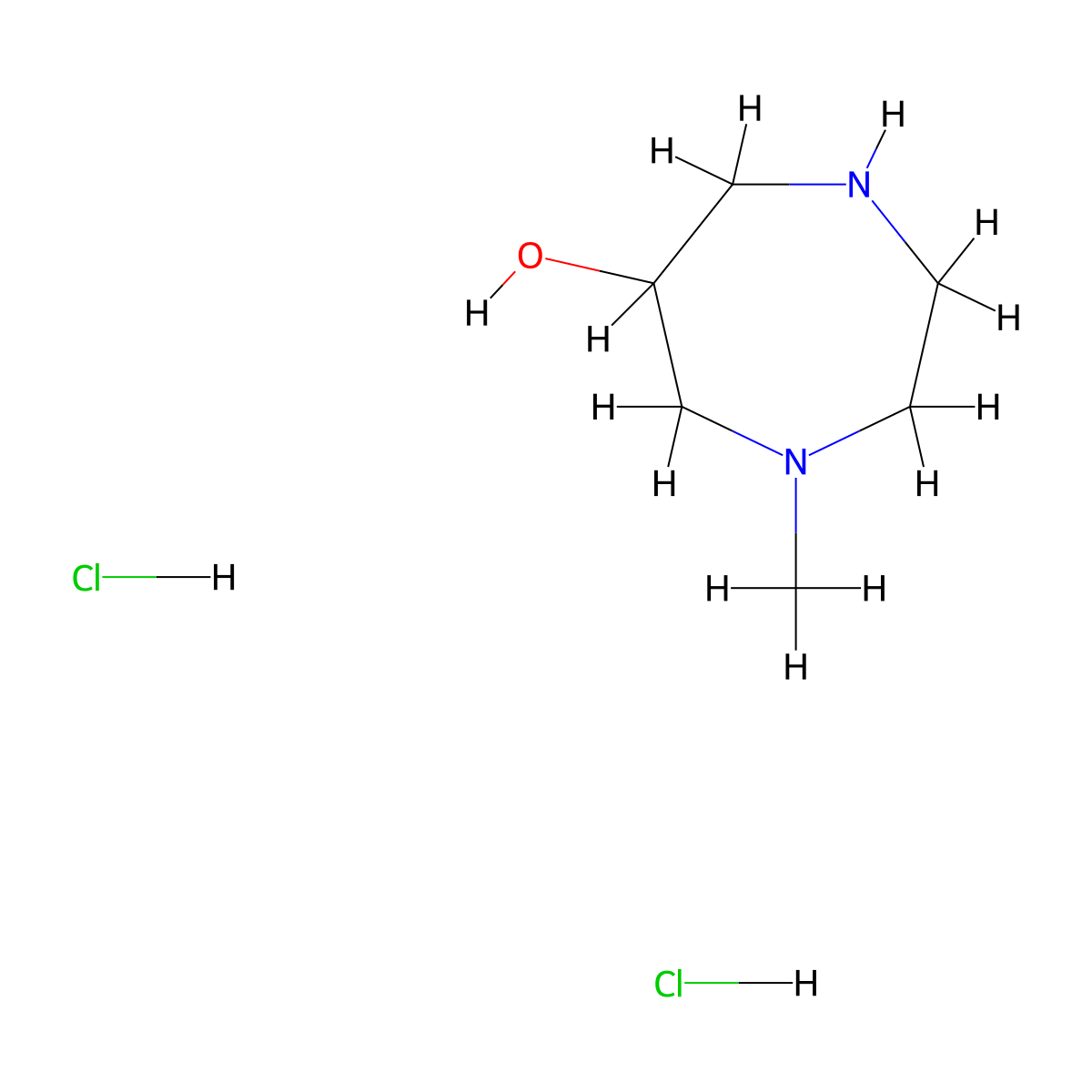 1-Methyl-1,4-diazepan-6-ol dihydrochloride molecular structure, CAS 2703778-92-9