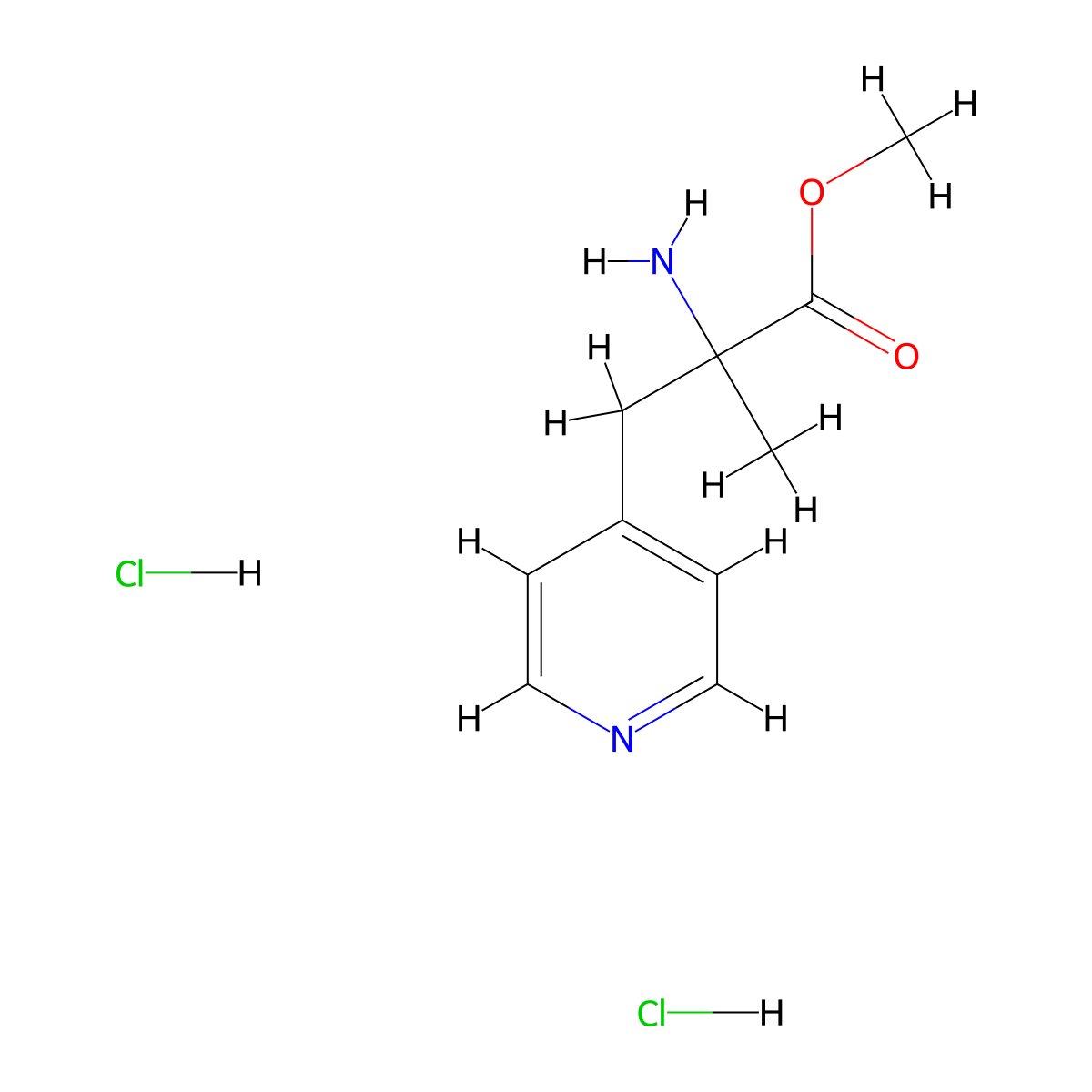 Methyl 2-amino-2-methyl-3-(pyridin-4-yl)propanoate dihydrochloride molecular structure, CAS 2703778-95-2