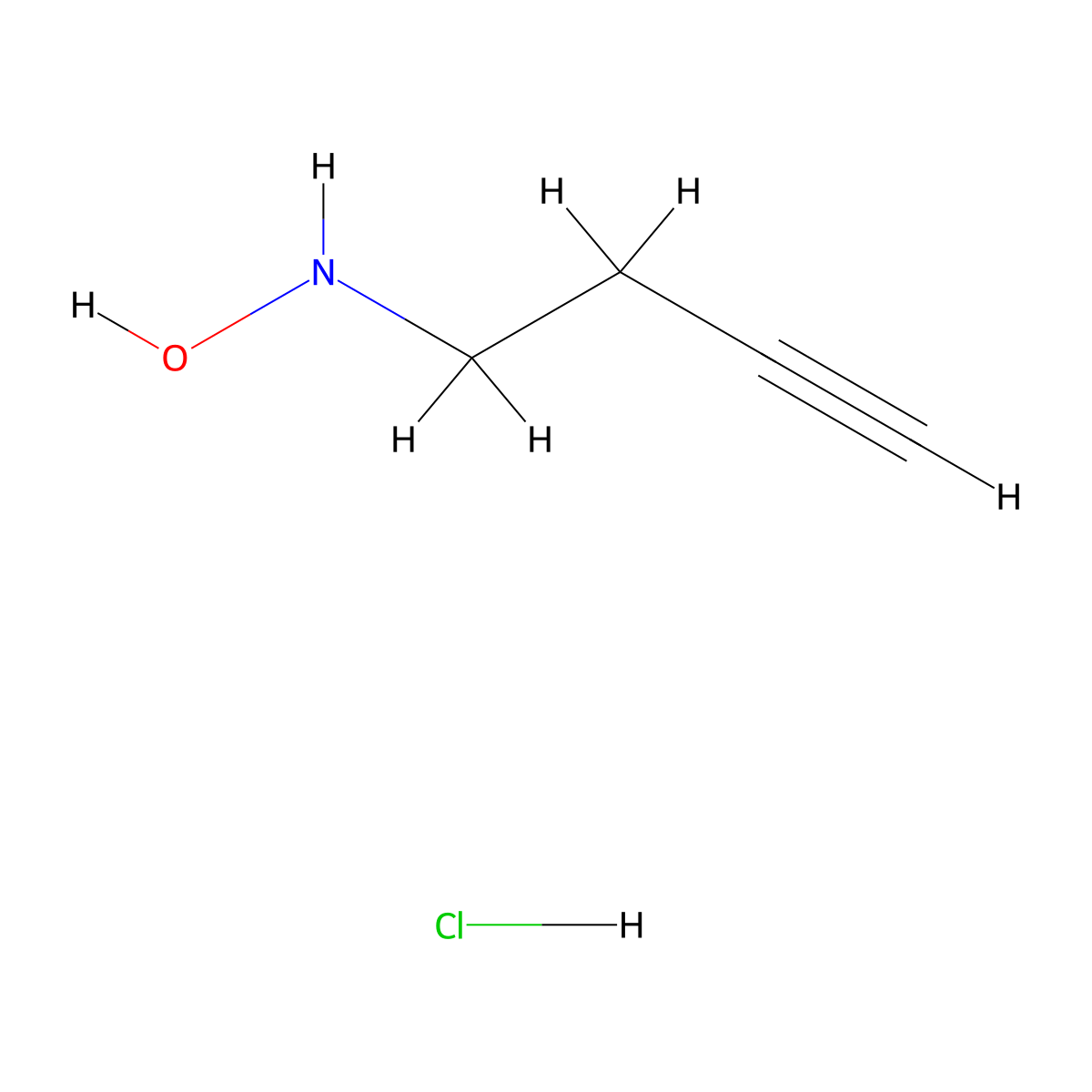 N-(but-3-yn-1-yl)hydroxylamine hydrochloride molecular structure, CAS 2703779-01-3