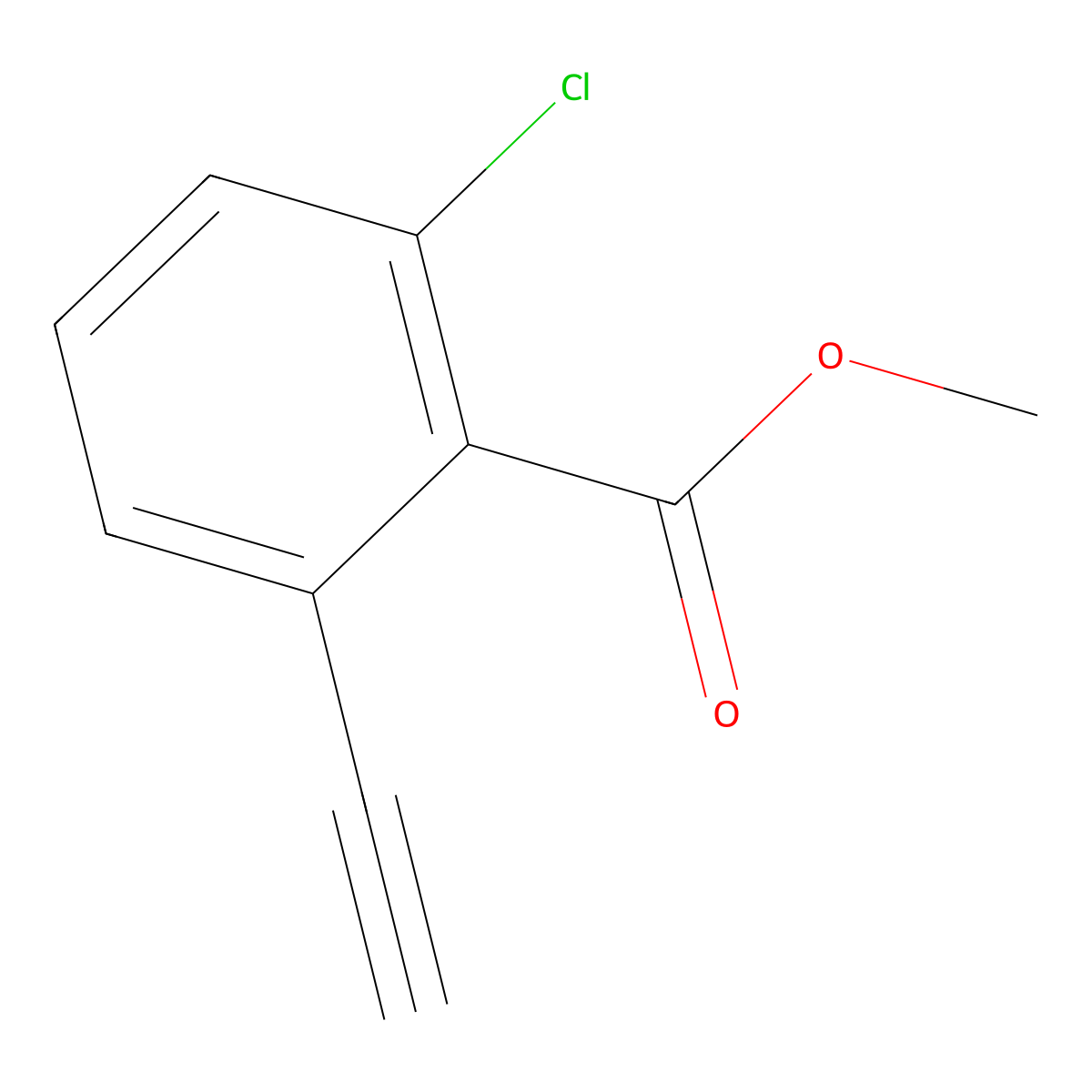 Methyl 2-chloro-6-ethynylbenzoate molecular structure, CAS 2703779-04-6