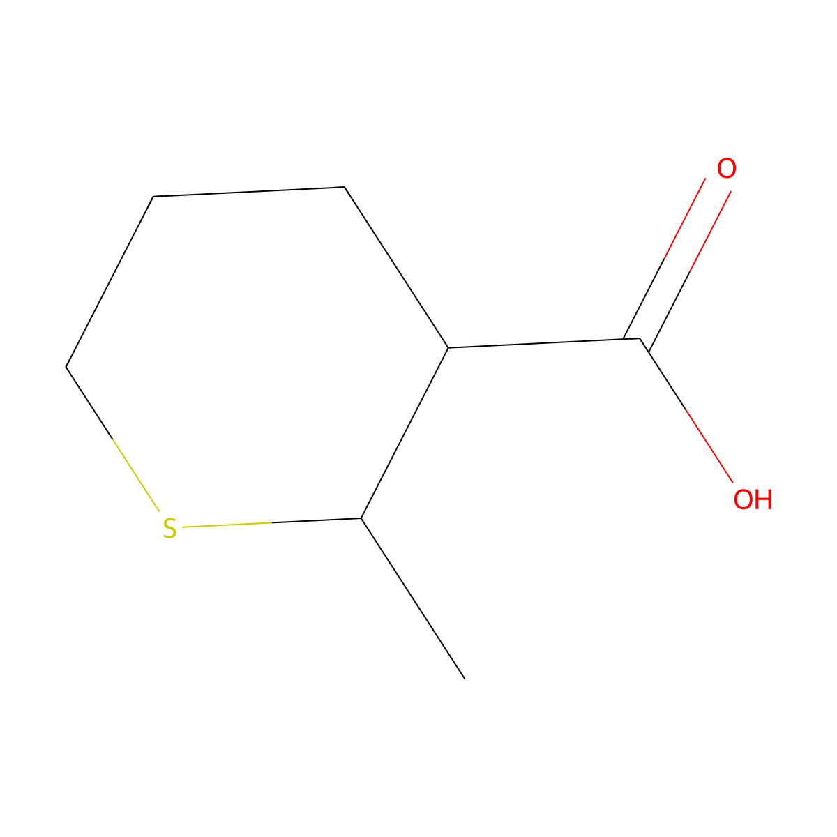 2-Methylthiane-3-carboxylic acid molecular structure, CAS 2703779-05-7