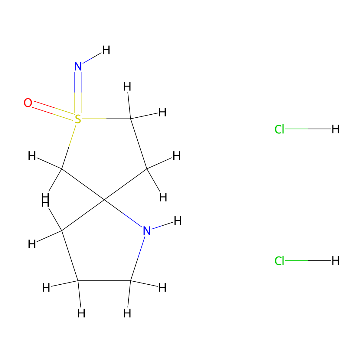 7-Imino-7lambda6-thia-1-azaspiro[4.4]nonan-7-one dihydrochloride molecular structure, CAS 2703779-13-7