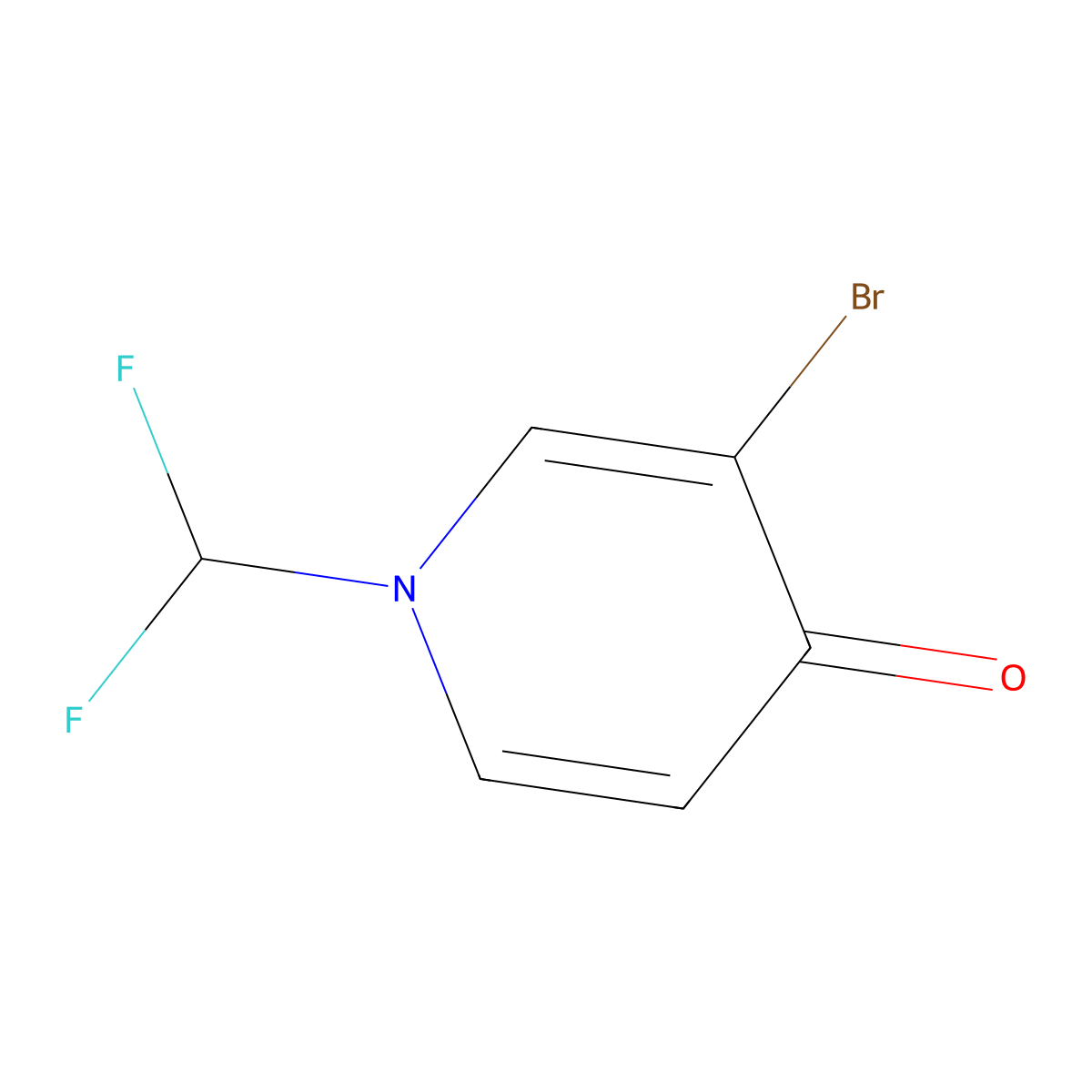 3-Bromo-1-(difluoromethyl)-1,4-dihydropyridin-4-one molecular structure, CAS 2703779-15-9